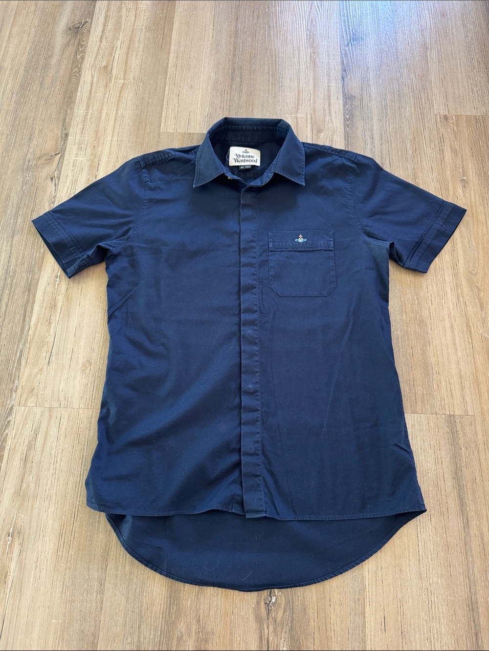 Vivienne Westwood Navy Short-Sleeve Button-Down Shirt